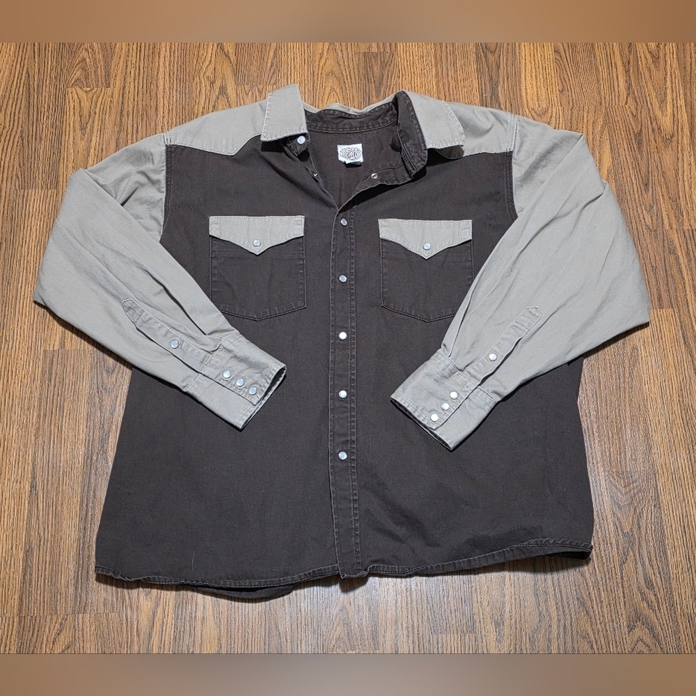 Gibson Trading Co. Western Pearl Snap Shirt Men’s XXL Two-Tone Yoke Colorblock